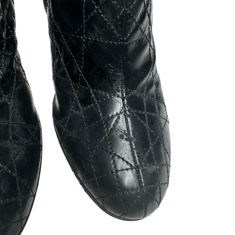 Dior Cannage Black Leather Ankle Booties 38 - Picture 9 of 15